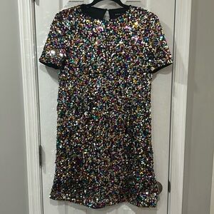 Multicolor sequin dress aline Size small